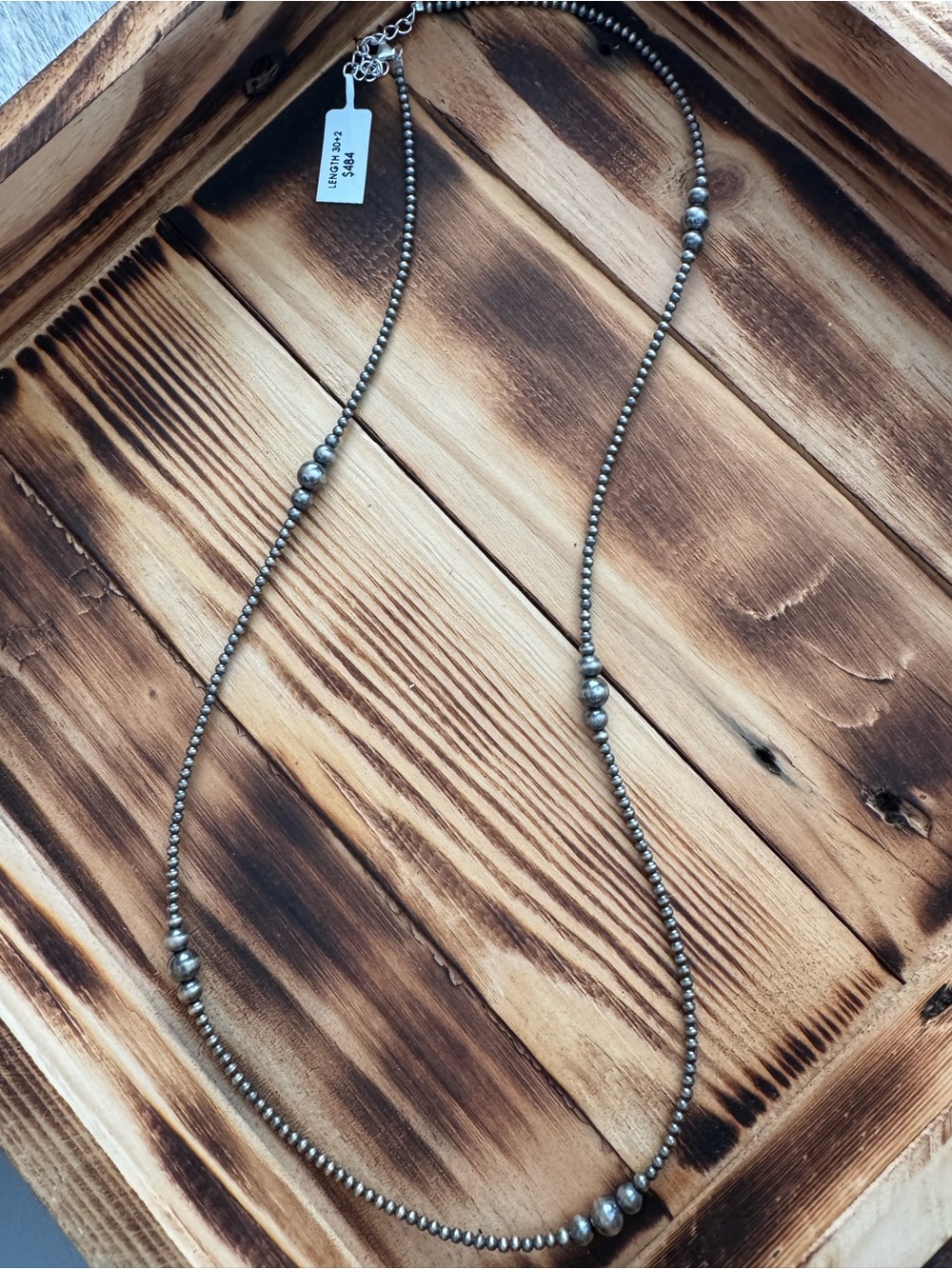 30” Sterling silver desert pearl necklace
